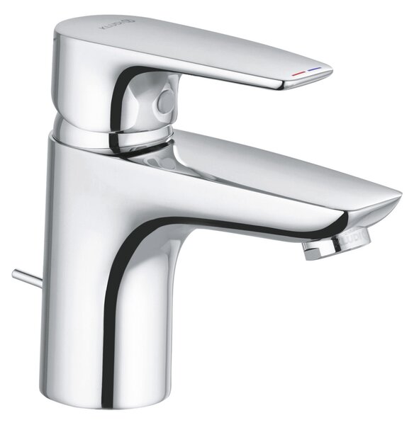 KLUDI PURE&SOLID Mitigeur monocommandé pour lavabo, hauteur de bec 75mm, basse pression, chrome, 342760575, 342760575