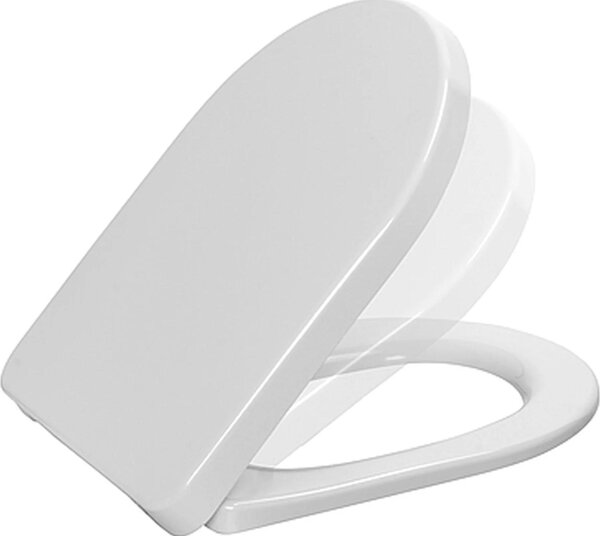 MKW Sedile WC con coperchio e cerniera a pressione in acciaio inox, bianco, 1 pz