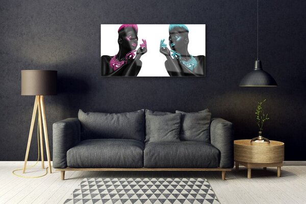 Quadro in vetro Arte dei personaggi 100x50 cm 2 appendini
