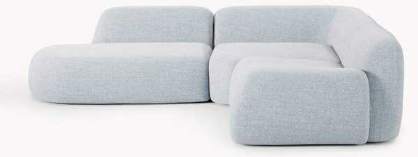 Divano angolare componibile 4 posti in bouclé con chaise longue Wolke