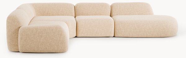 Divano angolare componibile XL in bouclé con chaise longue Wolke