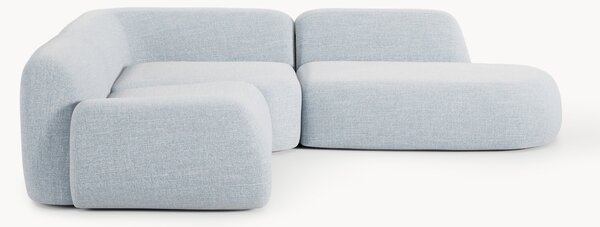 Divano angolare componibile 4 posti in bouclé con chaise longue Wolke