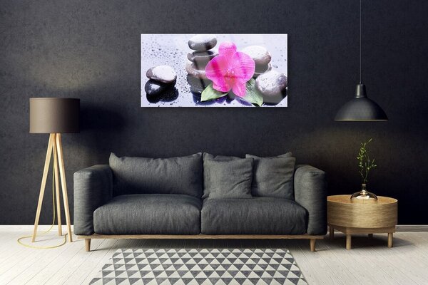 Quadro in vetro Arte delle orchidee 100x50 cm 2 appendini