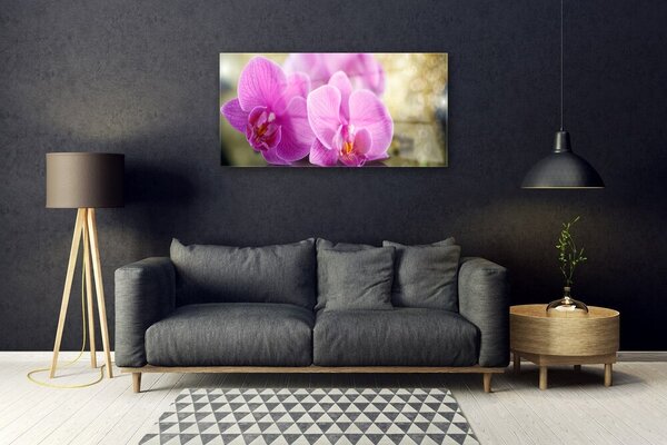 Quadro in vetro Fiori Pianta naturale 100x50 cm 2 appendini