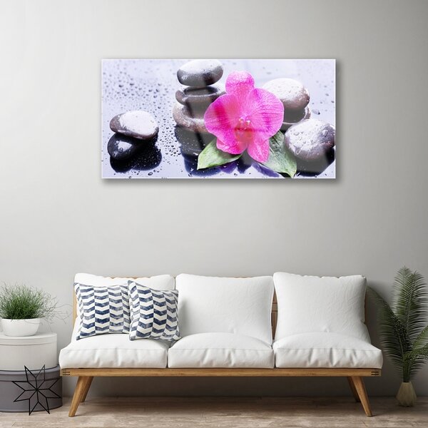 Quadro in vetro Arte delle orchidee 100x50 cm 2 appendini