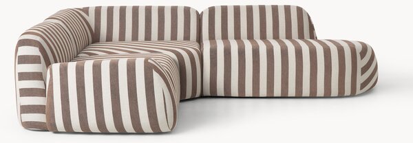 Divano angolare componibile 4 posti a righe con chaise longue Wolke