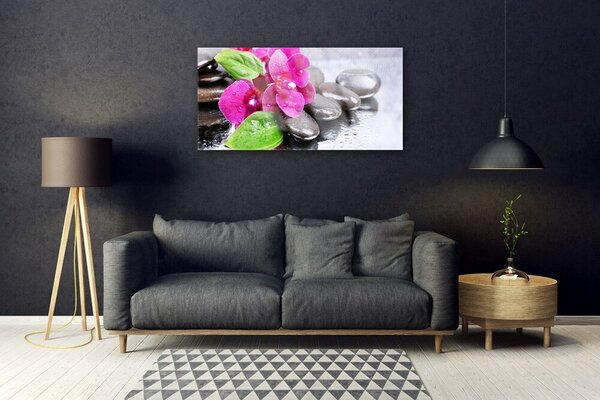 Quadro in vetro Pianta di orchidea da fiore 100x50 cm 2 appendini
