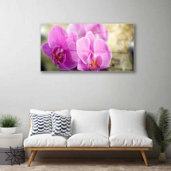 Quadro in vetro Fiori Pianta naturale 100x50 cm 2 appendini