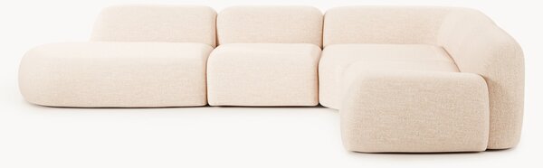 Divano angolare componibile XL in bouclé con chaise longue Wolke