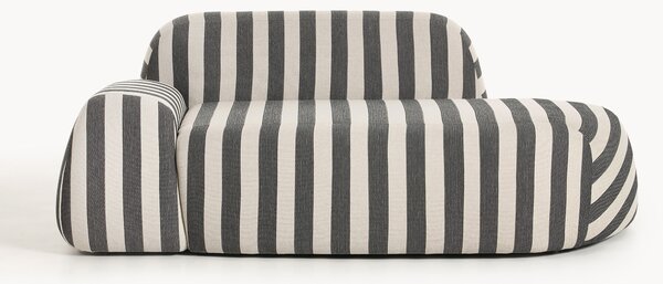 Divano a righe Wolke (2 posti) con terminale chaise longue