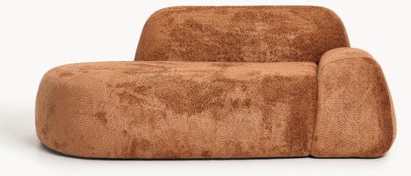 Divano 2 posti con chaise longue in teddy bouclé Wolke