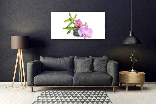 Quadro in vetro Pianta di orchidea da fiore 100x50 cm 2 appendini