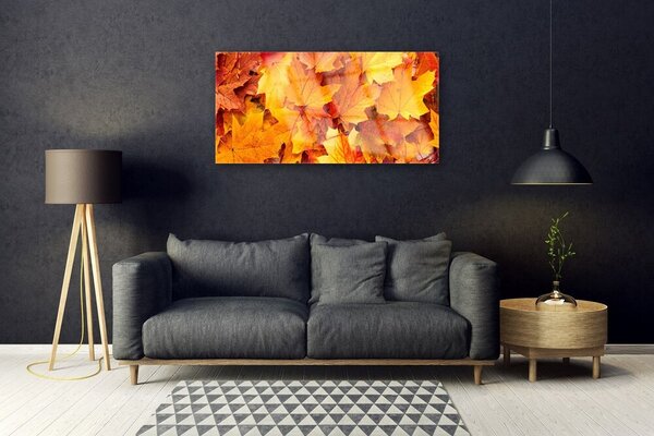 Quadro di vetro Foglia Natura Pianta 100x50 cm 2 appendini