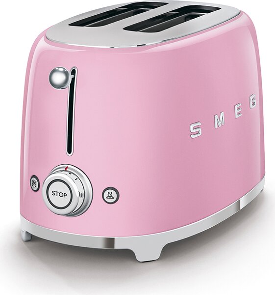 Smeg Tostapane 2 Fette Potenza 950 Watt Funzione scongelamento colore Rosa - TSF01PKEU 50's Style