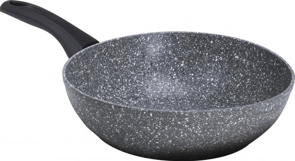 Aeternum Wok Padella Antiaderente Induzione in Alluminio 28 cm Rivestimento interno Petravera