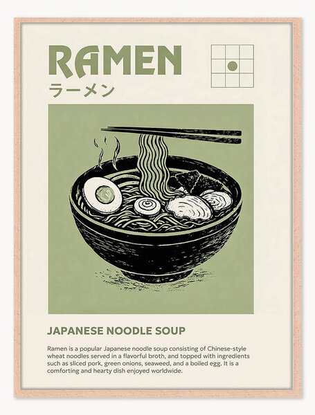 Stampa digitale incorniciata fatta a mano Ramen
