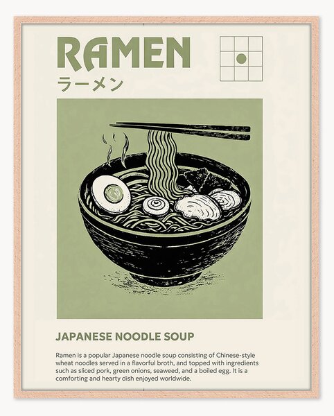 Stampa digitale incorniciata fatta a mano Ramen