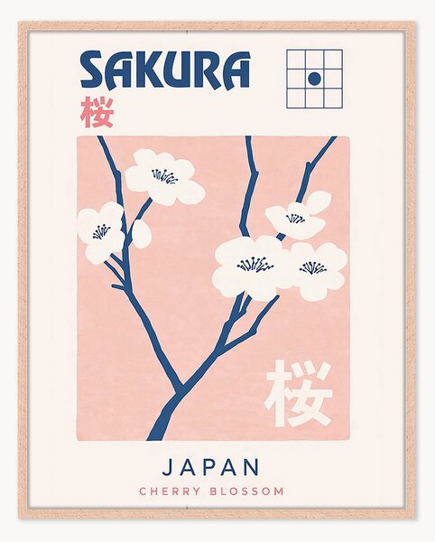 Stampa digitale incorniciata fatta a mano Sakura