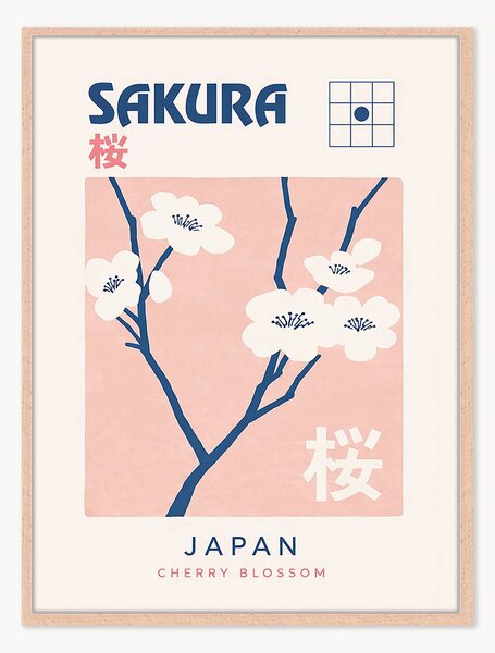 Stampa digitale incorniciata fatta a mano Sakura