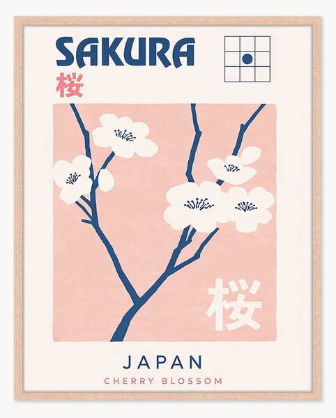 Stampa digitale incorniciata fatta a mano Sakura