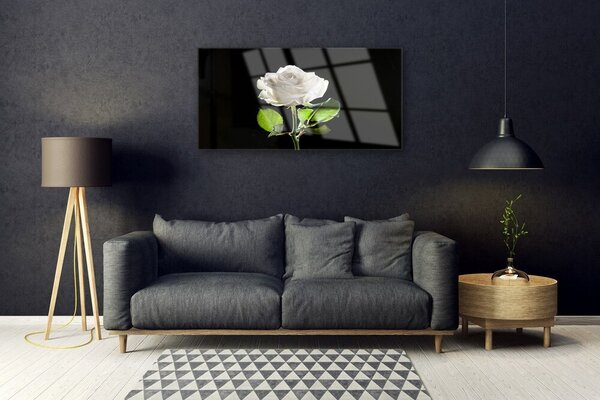 Quadro in vetro Fiore di rosa pianta naturale 100x50 cm 2 appendini