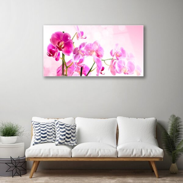 Quadro in vetro Fiori Pianta naturale 100x50 cm 2 appendini