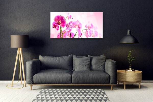 Quadro in vetro Fiori Pianta naturale 100x50 cm 2 appendini
