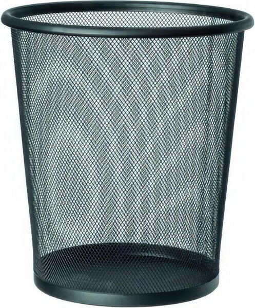 Gettacarte Cestino In Metallo traforato Diametro 27x h28 cm - L13 in metallo verniciato a polveri epossidiche e acciaio colore nero