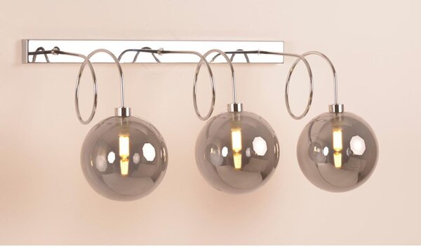 GINA APPLIQUE 3 LUCI CON BRACCI FLESSIBILI E SFERE IN VETRO 4 COLORI LAMPADINE ATTACCO G9 MODERNA