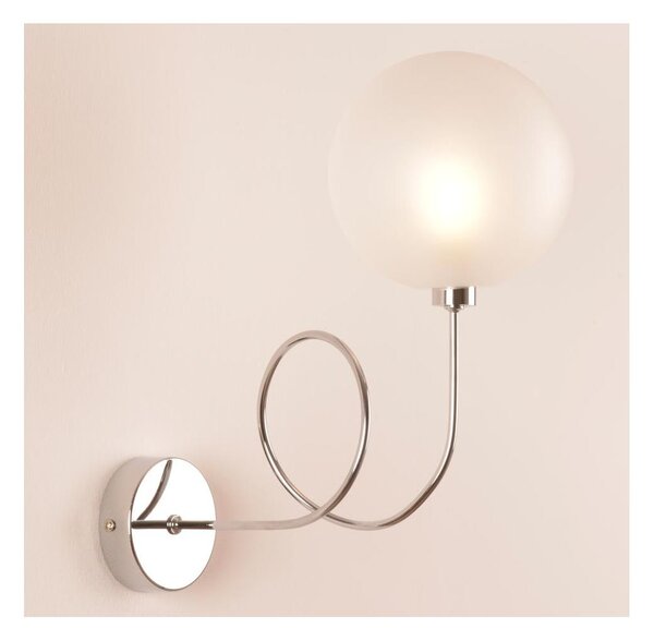GINA APPLIQUE CON BRACCIO FLESSIBILE ORIENTABILE SFERA IN VETRO 4 COLORI LAMPADINA ATTACCO G9 MODERNA