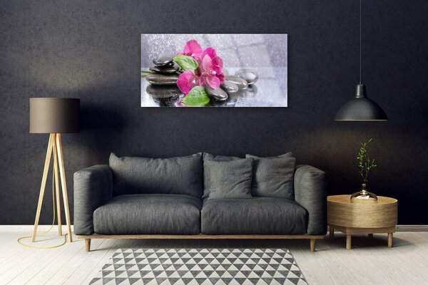 Quadro su vetro Arte delle orchidee 100x50 cm 2 appendini