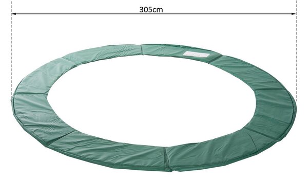 Homcom Copertura di protezione per trampolino elastico, Verde, Ø305cm
