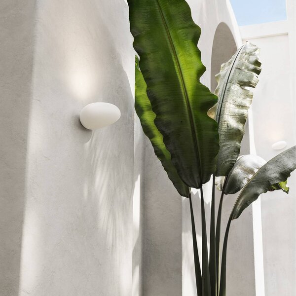 Karman applique da esterni LED Flò bianco 16 x 12 cm resina IP55, Bianco / Opale, Soggiorno / Sala da pranzo, Plastica, Design