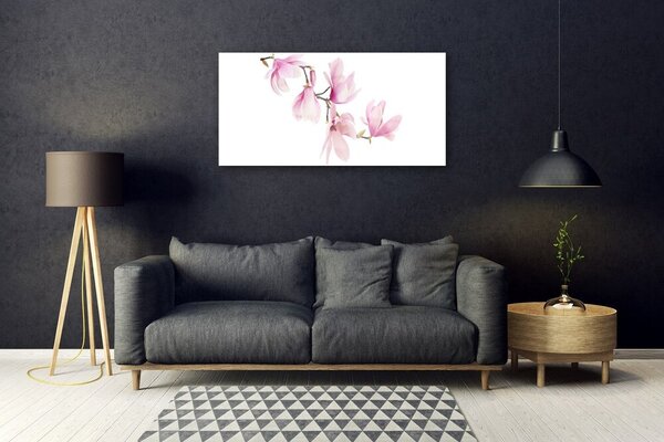 Quadro in vetro Fiori Pianta naturale 100x50 cm 2 appendini