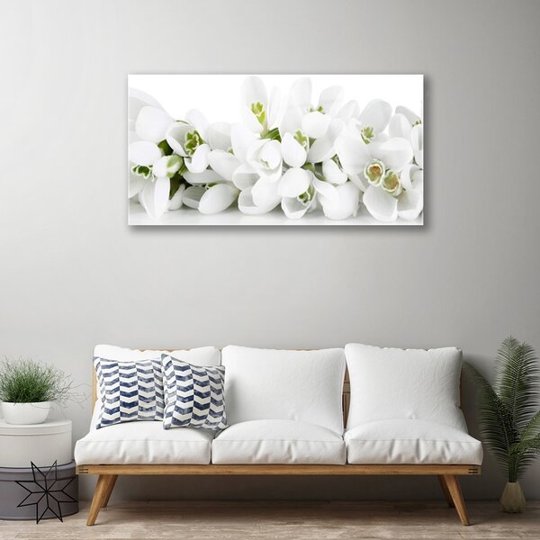 Quadro di vetro Fiori Pianta naturale 100x50 cm 2 appendini