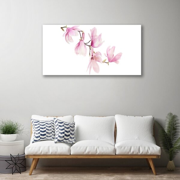 Quadro in vetro Fiori Pianta naturale 100x50 cm 2 appendini