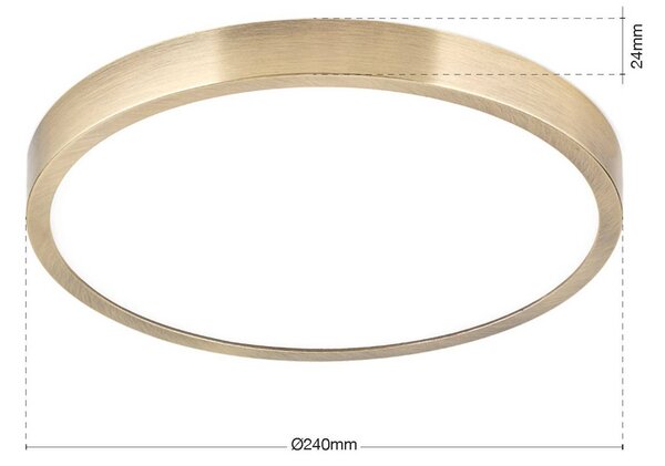 ORION Plafoniera a LED Disc, dimmerabile, Bronzo / Ottone antico, Soggiorno / Sala da pranzo, Alluminio, Moderno, Plafoniera LED
