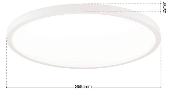 ORION Plafoniera a LED Disc, dimmerabile, Bianco / Opale, Soggiorno / Sala da pranzo, Alluminio, Moderno, Plafoniera LED