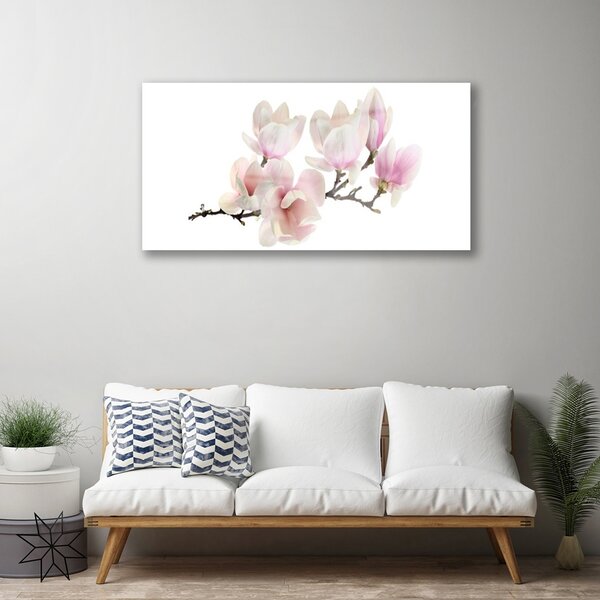 Quadro in vetro Fiori Pianta naturale 100x50 cm 2 appendini