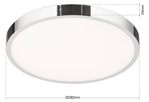 ORION Plafoniera a LED Disc, dimmerabile, Cromo / Argento, Soggiorno / Sala da pranzo, Alluminio, Moderno, Plafoniera LED