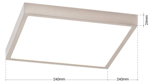 ORION Plafoniera a LED Disc, dimmerabile, Alluminio / Grigio / Zincato, Soggiorno / Sala da pranzo, Alluminio, Moderno, Plafoniera LED