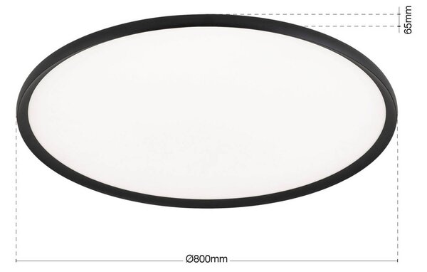 ORION Plafoniera a LED Kant, dimmerabile, Nero, Soggiorno / Sala da pranzo, Alluminio, Moderno, Plafoniera LED