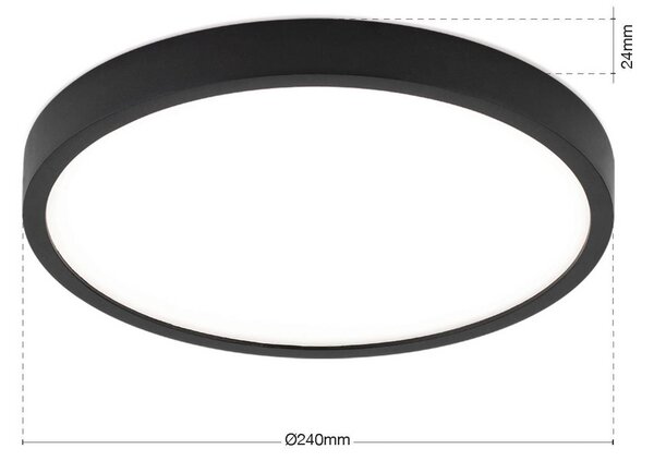 ORION Plafoniera a LED Disc, dimmerabile, Nero, Soggiorno / Sala da pranzo, Alluminio, Moderno, Plafoniera LED