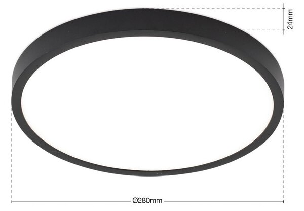 ORION Plafoniera a LED Disc, dimmerabile, Nero, Soggiorno / Sala da pranzo, Alluminio, Moderno, Plafoniera LED