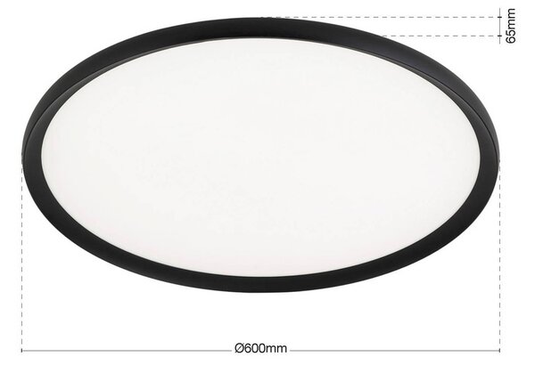 ORION Plafoniera a LED Kant, dimmerabile, Nero, Soggiorno / Sala da pranzo, Alluminio, Moderno, Plafoniera LED