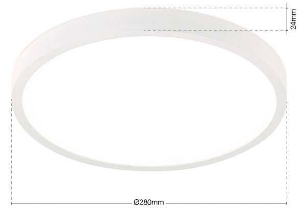 ORION Plafoniera a LED Disc, dimmerabile, Bianco / Opale, Soggiorno / Sala da pranzo, Alluminio, Moderno, Plafoniera LED