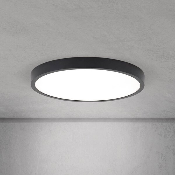 ORION Plafoniera a LED Disc, dimmerabile, Nero, Soggiorno / Sala da pranzo, Alluminio, Moderno, Plafoniera LED