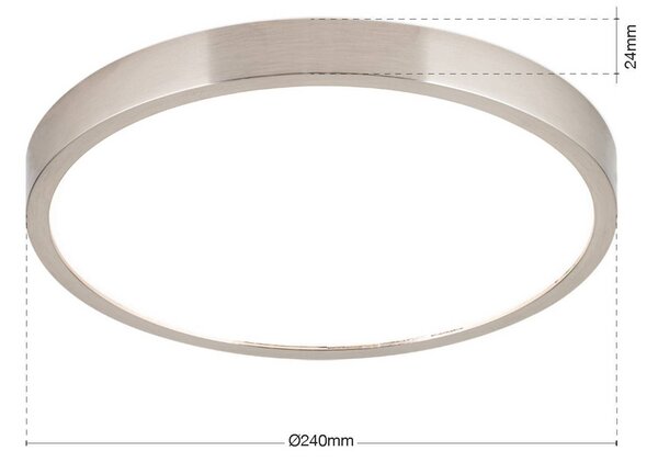 ORION Plafoniera a LED Disc, dimmerabile, Alluminio / Grigio / Zincato, Soggiorno / Sala da pranzo, Alluminio, Moderno, Plafoniera LED