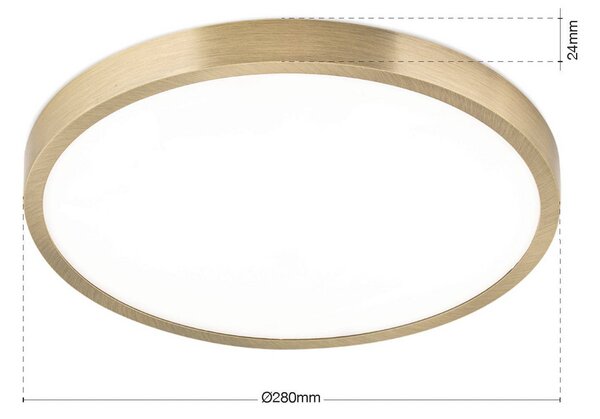 ORION Plafoniera a LED Disc, dimmerabile, Bronzo / Ottone antico, Soggiorno / Sala da pranzo, Alluminio, Moderno, Plafoniera LED