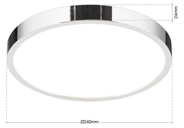 ORION Plafoniera a LED Disc, dimmerabile, Cromo / Argento, Soggiorno / Sala da pranzo, Alluminio, Moderno, Plafoniera LED